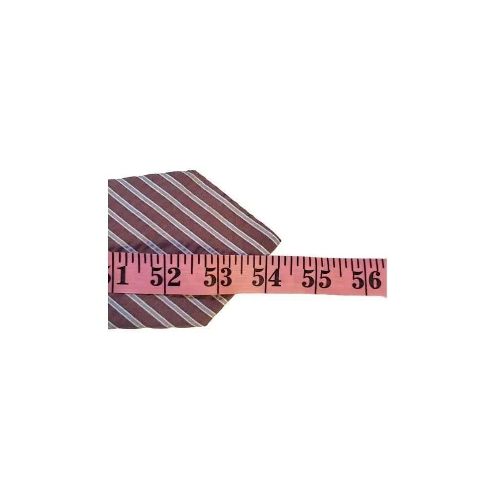 Leon Highness Luxury Neck Tie Red White Blue Stripe Silk Classic Business Office